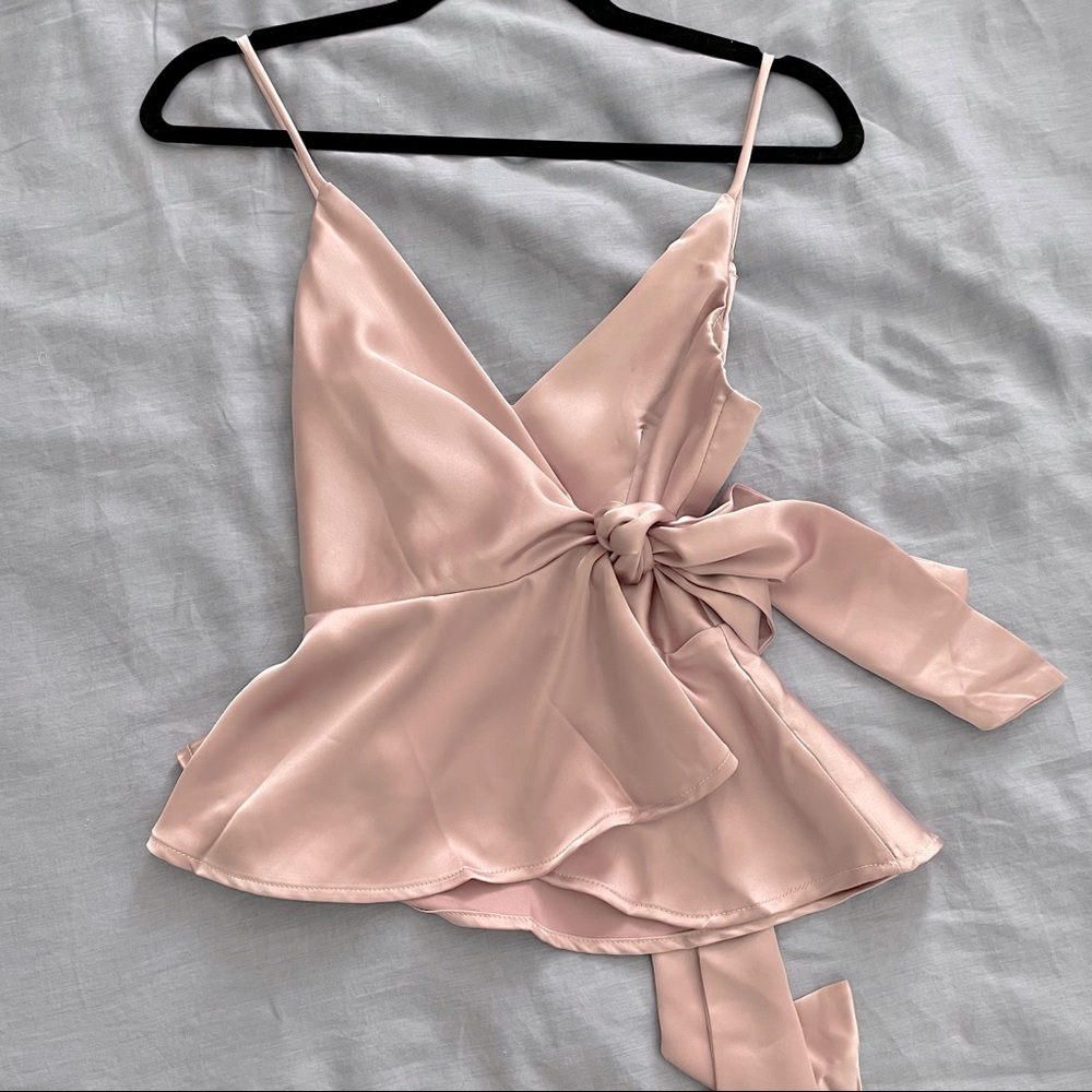 Mike & Gala wrap around peplum shirt